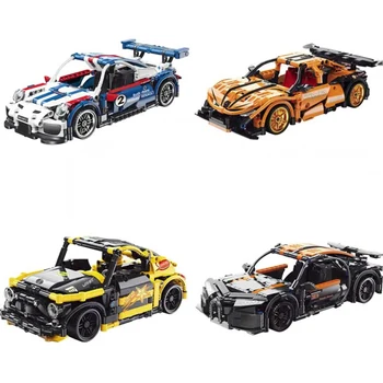 450 шт. + Строительные блоки для автомобиля Speed Racing Sports Car MOC Собрать супер модель игрушки для мальчика в подарок