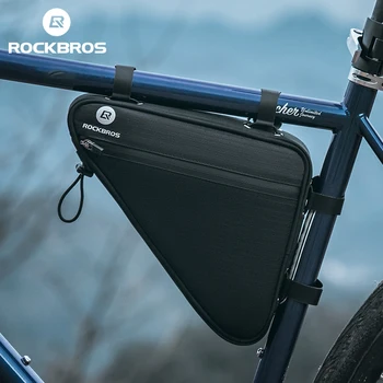 Официальная сумка Rockbros в треугольной раме, светоотражающая сумка для велоспорта Большой емкости, сумка для MTB с множественной фиксацией, Аксессуары для сумок