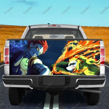 Akaza VS Kyojuro Rengoku Наклейки на грузовик, наклейка на багажник, наклейка на бампер, графика для легковых автомобилей, грузовиков, внедорожников