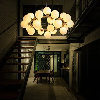 Скандинавские круглые стеклянные шаровые люстры с корпусом из черного золота, светодиодный подвесной светильник для ресторана, бара, кухни, гостиной, светильников