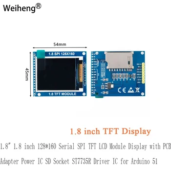 1,8 1,8 дюймов 128160 последовательный SPI TFT ЖК-Модуль Дисплей с адаптером печатной платы Power IC SD socket ST7735R Драйвер IC для arduino 51