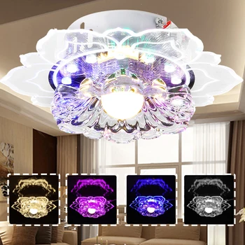 7,9-дюймовая современная хрустальная люстра 3 Вт 220 В, потолочный светильник, светодиодная энергосберегающая яркая лампа для домашнего декора гостиной, многоцветная