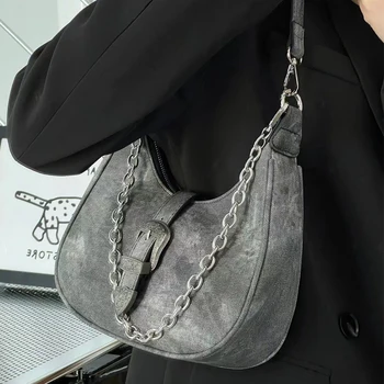 Женская сумка New Moon 2023, винтажная сумка через плечо, холщовая сумка на ремне подмышками, сумка через плечо большой емкости