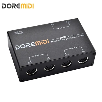 DOREMiDi MIDI HUB-3 Pro Поддерживает подключение устройств MIDI DIN к компьютерам, маршрутизацию MIDI-портов и фильтрацию MIDI-сообщений