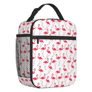 Портативные ланч-боксы Pink Flamingo Для женщин, многофункциональный термоохладитель, сумка для ланча с пищевой изоляцией, дети-школьники