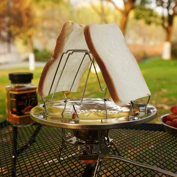Складная Плита для тостера из нержавеющей Стали, Портативный Гриль для тостера для кемпинга на открытом воздухе, Пеший туризм, Сетка-гриль для пикника.