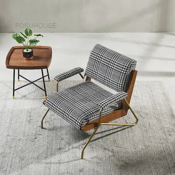 Скандинавские стулья для гостиной, Кресло для маленькой квартиры, Современный Дизайнерский тканевый стул для отдыха на балконе, Легкий Роскошный Одноместный диван-кресло