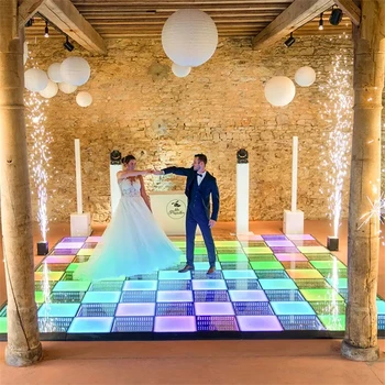 12шт танцпол из закаленного стекла с изменением цвета DMX RGB светодиодная плитка для свадебной вечеринки 3D Infinity Led Зеркальный танцпол