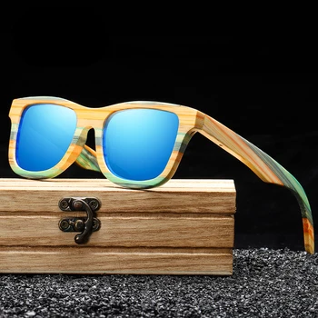 Деревянные бамбуковые солнцезащитные очки для скейтборда, поляризованные мужские солнцезащитные очки, женские брендовые дизайнерские Деревянные очки для вождения на открытом воздухе, устойчивые к ультрафиолетовому излучению