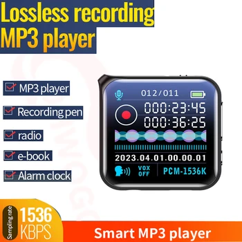 Mp3-плеер с цветным экраном Портативный Аудиоголосовой мини-диктофон Электронная книга FM-радио Будильник Маленькая ручка для записи в один клик