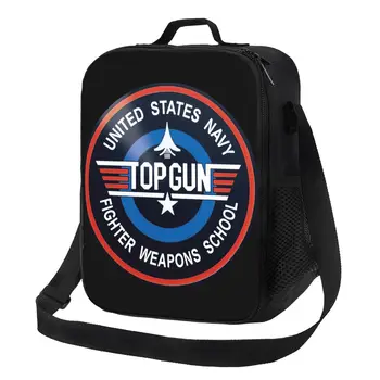 Истребители ВВС Top Gun Изолированная сумка для ланча для женщин Maverick Film Cooler Термальный ланч-бокс для пляжного кемпинга и путешествий