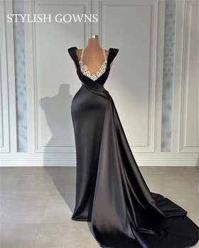 Элегантное вечернее платье-сердечко 2023 для чернокожих девушек, расшитое бисером Платье для вечеринки по случаю Дня рождения, Длинные платья для выпускного вечера, Элегантное Платье Русалки