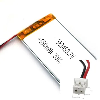 Перезаряжаемый литий-полимерно-ионный аккумулятор 3,7 В 650 мАч 383450 383450 для зарядки планшета DVD MP4 GPS, ноутбука TREASURE POWER MP3