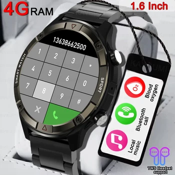 2023 4G Смарт-Часы С Памятью Мужские AMOLED 454 * 454 HD, Всегда отображающие Время Вызова Bluetooth, Умные Часы Для Huawei IOS TWS, Наушники