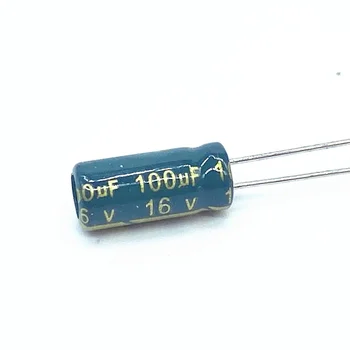 100 шт./лот 100 мкф16 В Низкое СОЭ/Импеданс высокочастотный алюминиевый электролитический конденсатор размер 5*11 16 В 100 мкф 20%