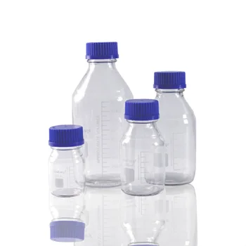 Бутылка для Реагента из Многоцелевого Лабораторного стекла Biosharp с Синей Крышкой, Вместимость 100 мл/250 мл /500 мл /1000 мл, Химическая стойкость, Прочный
