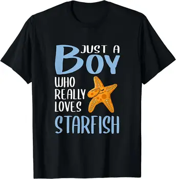Мужская подарочная морская звезда, просто мальчик, который действительно любит морскую звезду, Мужская Женская хлопковая футболка с коротким рукавом