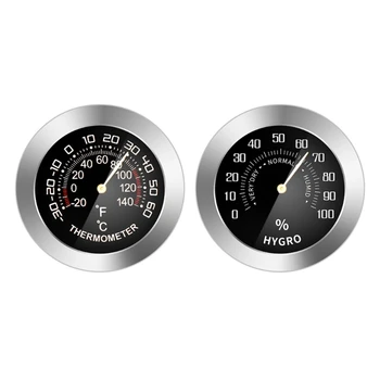 Аналоговый Термометр-Гигрометр для легкового автомобиля, грузовика, холодильника, металлический Механический датчик температуры и влажности, измеритель