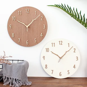 Корейские креативные настенные часы для гостиной, домашние модные немые деревянные простые современные часы, настенные часы