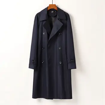 Высококачественное весеннее мужское пальто, тренч, деловая куртка, осенние повседневные модные пальто, ветровка средней длины, брендовая одежда Z139