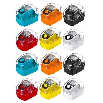 12 упаковок цифрового счетчика, кликер для счетчика, красочные 5-значные ручные кликеры для счетчика со светодиодной подсветкой, кольцо для переноски