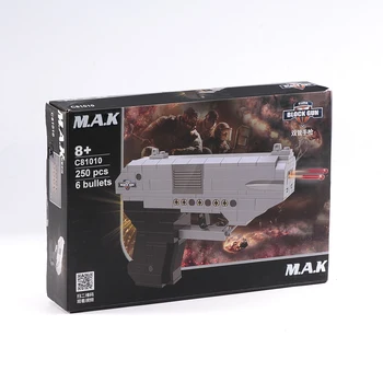 MAK 250 шт Двуствольный пистолет Строительный блок Игрушка-головоломка Модель C81010 с 6 пулями в подарок мальчикам