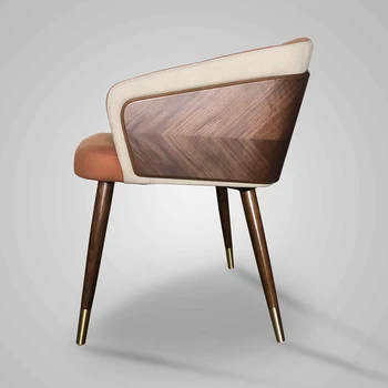 Современное Кресло Середины Века Для Столовой Кожаное Дизайнерское Роскошное Индивидуальное Кресло Salon Sillas Plegables Кухонная Мебель MQ50CY