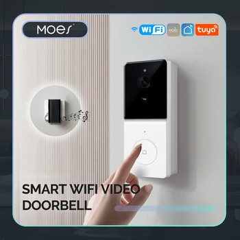 MOES Tuya Smart WiFi Камера Видеодомофона с 2-Полосным Аудиодомофоном, Ночным Видением и Беспроводной Дверью Для Домашней Безопасности