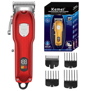 Профессиональная машинка для стрижки волос Kemei, Регулируемый Триммер для волос для мужчин, Электрическая Машинка для стрижки бороды, перезаряжаемая