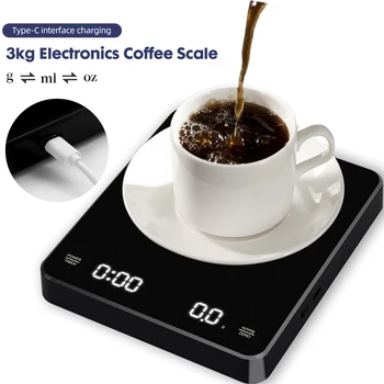 Дисплей весовых весов, Мини-инструменты, Бариста Взвешивает кофе, Точный автоматический таймер зарядки, Кухня с умными весами Type-c, Высокая