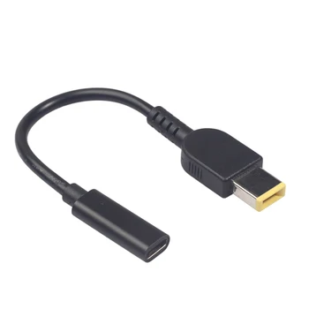 USB-разъем Type-C к квадратному штекеру постоянного тока с кабелем-адаптером PD для Lenovo Thinkpad