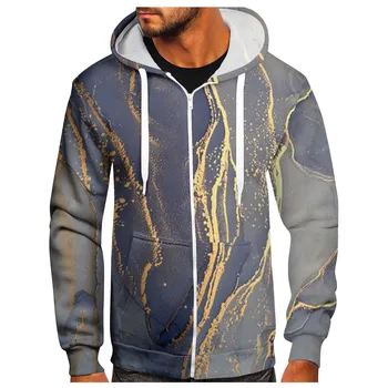 Men'S Zipper Sweater Coat Printed Fashion Hooded Sweater Winter Jackets For Men куртка мужская зимняя Chaquetas Hombre New