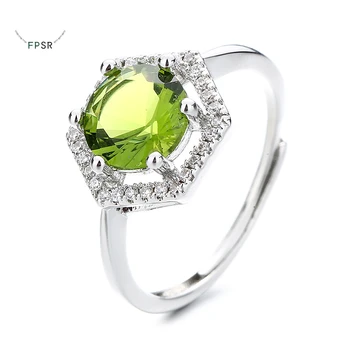 Fpsr Модное оливково-зеленое кольцо с медным шестигранником для вечеринок, женские винтажные металлические кольца, подарок на годовщину, ювелирные изделия, бесплатная доставка