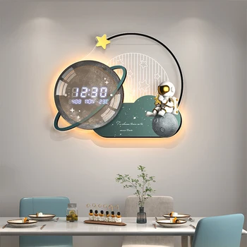 Современные Светодиодные Цифровые Настенные Часы 3D Светящиеся Немой Электронный Креатив Настенные Часы Led Настенные Часы Прыжок Вторые Часы Украшение Дома