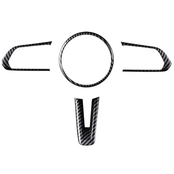 Молдинг рамы рулевого колеса из углеродного волокна, аксессуары для интерьера автомобиля Mazda 3 Cx-30 2019 2020,4 ШТ.