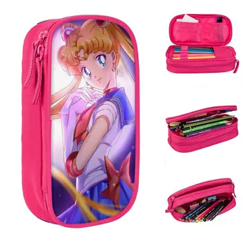 Пенал из аниме Moon Girl, Мультяшные сумки для ручек Для девочек И мальчиков, Большие Офисные Подарочные пеналы для хранения Карандашей
