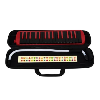 1 комплект губной гармоники с 32 клавишами, EVA Сумка для фортепиано, обучающий музыкальный инструмент для начинающих, красный и черный