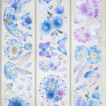 Wood3f Blue Butterfly Journal Decoration PET Tape Journal Decoration 51904