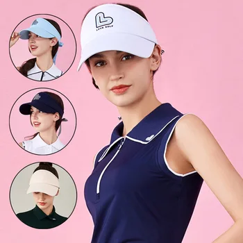 Love Golf Женские Солнцезащитные кепки для гольфа с пустым верхом, Регулируемая шляпа с солнцезащитным козырьком, Портативные спортивные кепки, Повседневный головной убор с галстуком-бабочкой