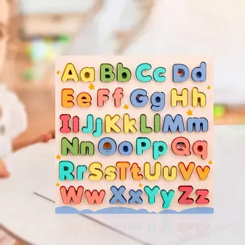 Детская деревянная головоломка Abc для дошкольного возраста, игрушка для распознавания цвета для дошкольников, семейная игра для мальчиков и девочек в возрасте от 3 лет
