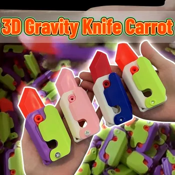 ГОРЯЧИЙ взрывной 3D Гравитационный нож Морковный нож Декомпрессионная нажимная карта Маленькая игрушка 3D Гравитационный нож для печати Морковный нож Шелковистый