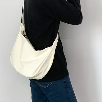 Простые студенческие сумки через плечо в стиле харадзюку для девочек, однотонные Женские сумки-бродяги, маленькая клетчатая Женская дорожная сумочка, сумки
