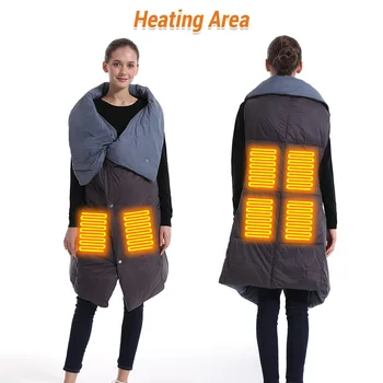 Теплое одеяло Электрическое одеяло с USB, Мягкая быстро нагревающаяся шаль, одеяло, 3 уровня обогрева, жилет для кемпинга на открытом воздухе