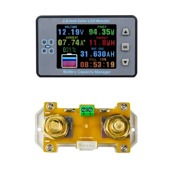 2,4-дюймовый цветной ЖК-экран Кулонометр, Измеритель напряжения, тока, емкости Аккумулятора электромобиля RV, определение Двунаправленного тока
