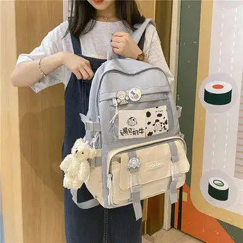 Модный водонепроницаемый женский рюкзак EnoPella для девочек-подростков, Kawaii, сумка для книг, рюкзак для ноутбука, Милая студенческая школьная сумка Mochila Female