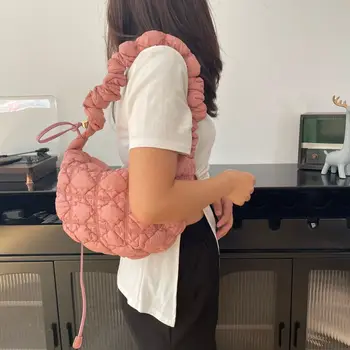 Корейская облачная женская сумка INS Laziness Bubble Fold, плиссированная сумка через плечо, однотонные легкие сумки через плечо из губки