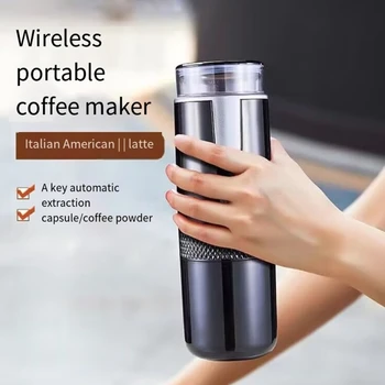 Портативная капсульная кофемашина для кемпинга на открытом воздухе, для дома, Электрическая эспрессо-машина, кофейный порошок 2023