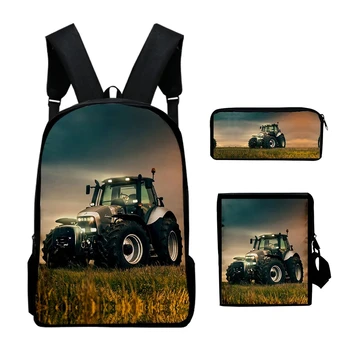 Школьный ранец для сельскохозяйственных тракторов, Дорожный рюкзак, сумка через плечо, Пенал, подарок для детей, студентов