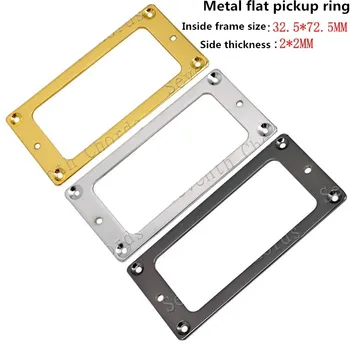 Рамка для крепления плоского металлического кольца для звукоснимателя электрогитары Piar Chrome Gold Black.Крепление внутри рамки Размер: 72,5 мм x 32,5 мм
