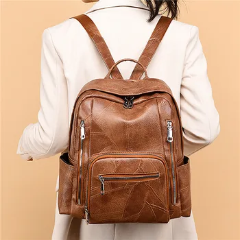 Элегантная сумка-рюкзак Женский Кожаный рюкзак Высококачественная женская сумка через плечо Повседневный рюкзак-кошелек Школьная сумка для девочек-подростков